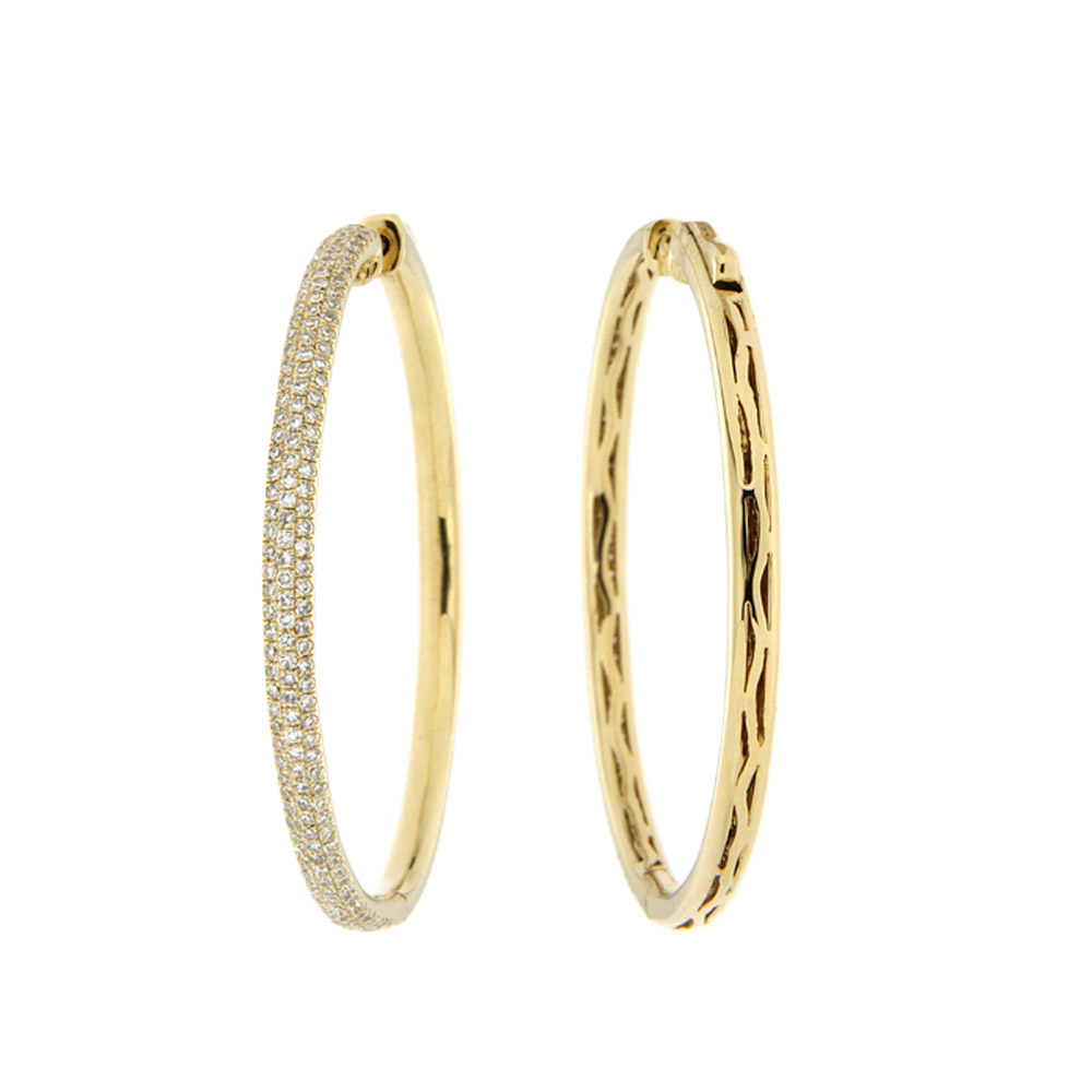 Gold and Diamond Hoop Earrings