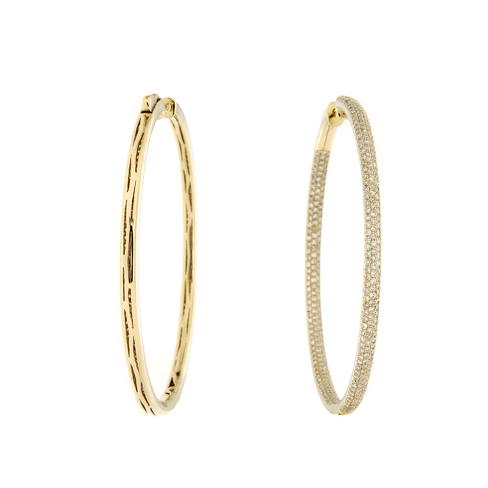 Classic Diamond Hoop Earrings