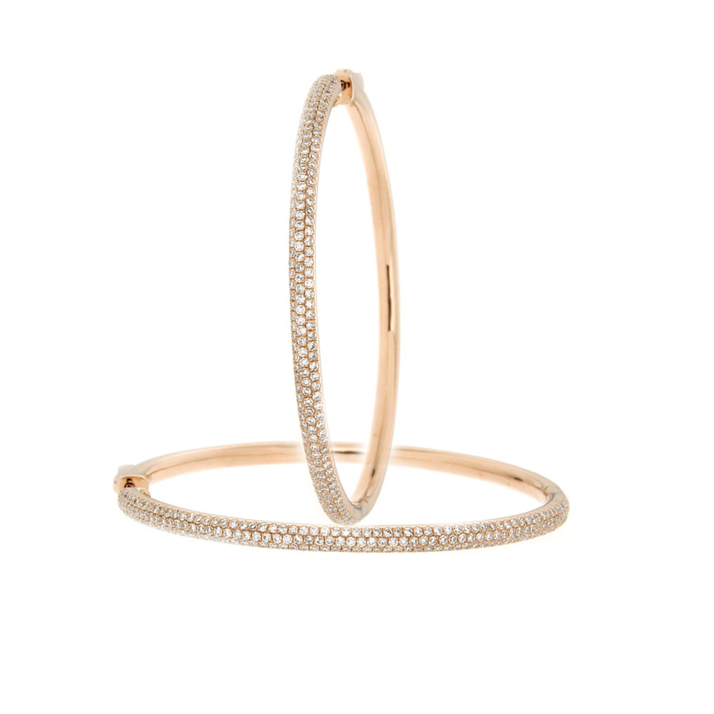 Diamond and Gold Hoop Earrings