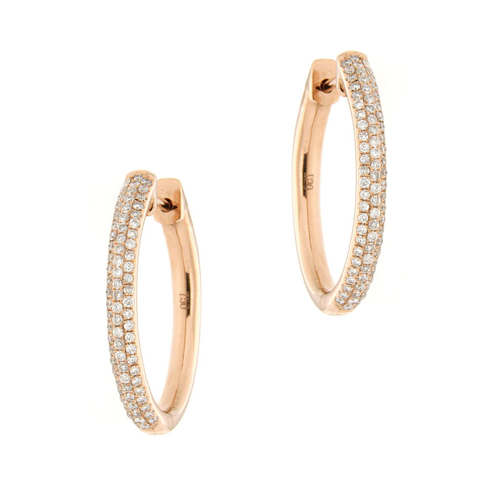 Shimmering Diamond and Gold Hoops