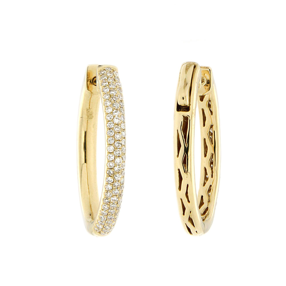 Shimmering Diamond and Gold Hoops