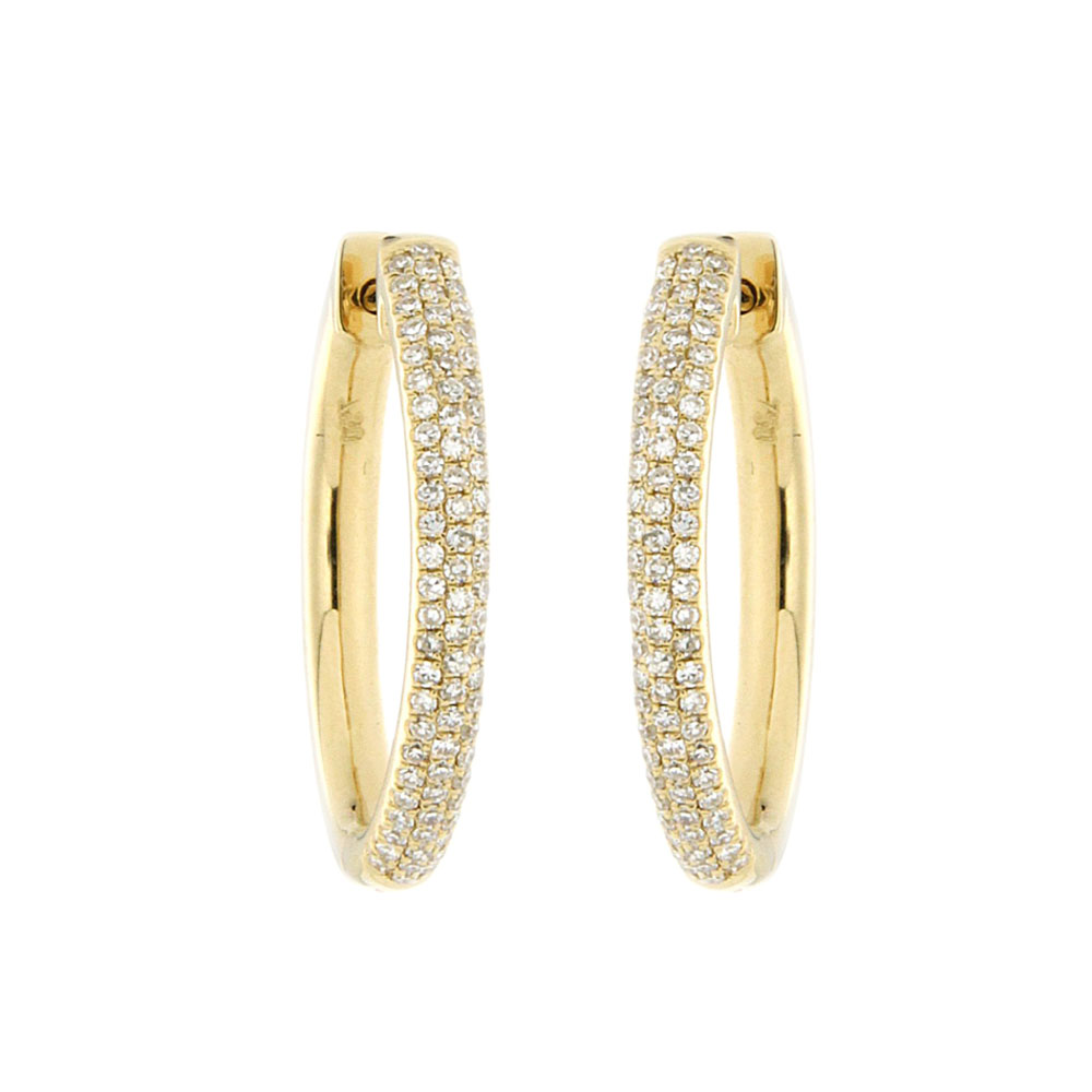 Shimmering Diamond and Gold Hoops