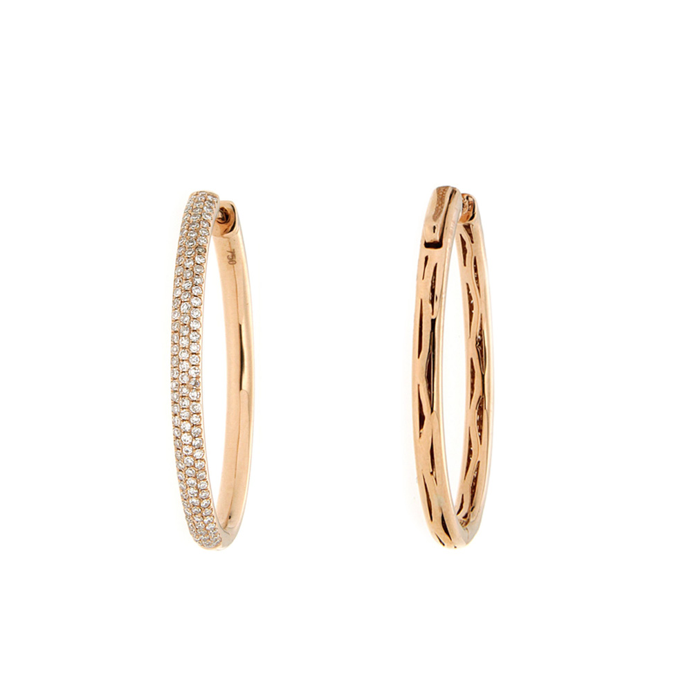 Diamond and Gold Hoop Earrings