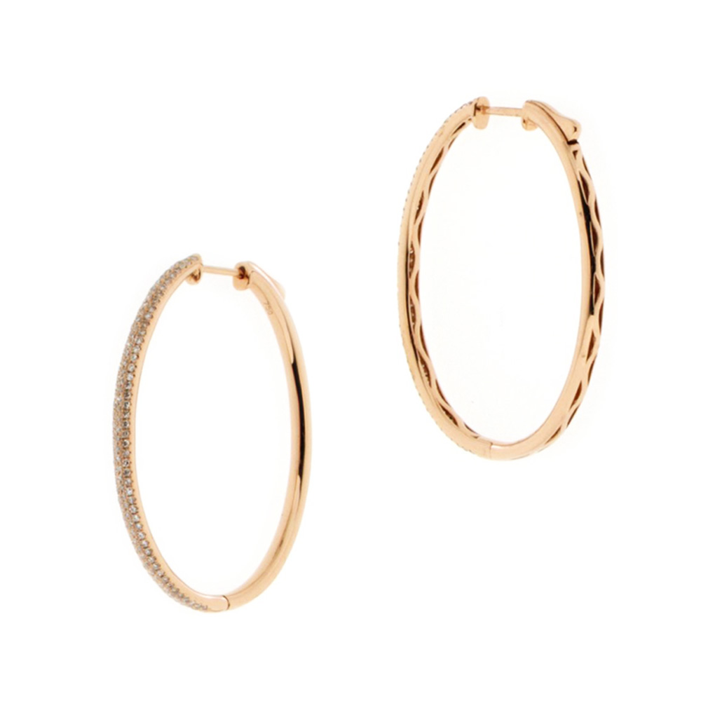 Classic Diamond Hoop Earrings
