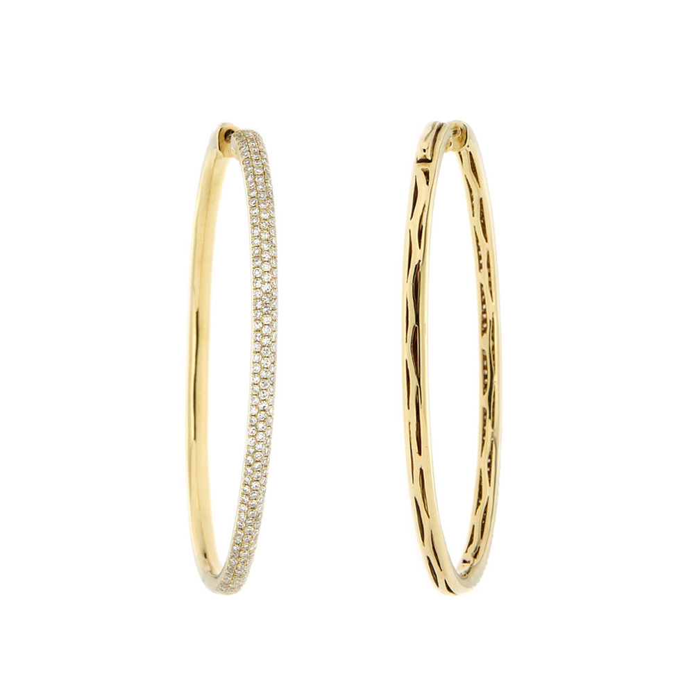 Diamond and Gold Hoop Earrings