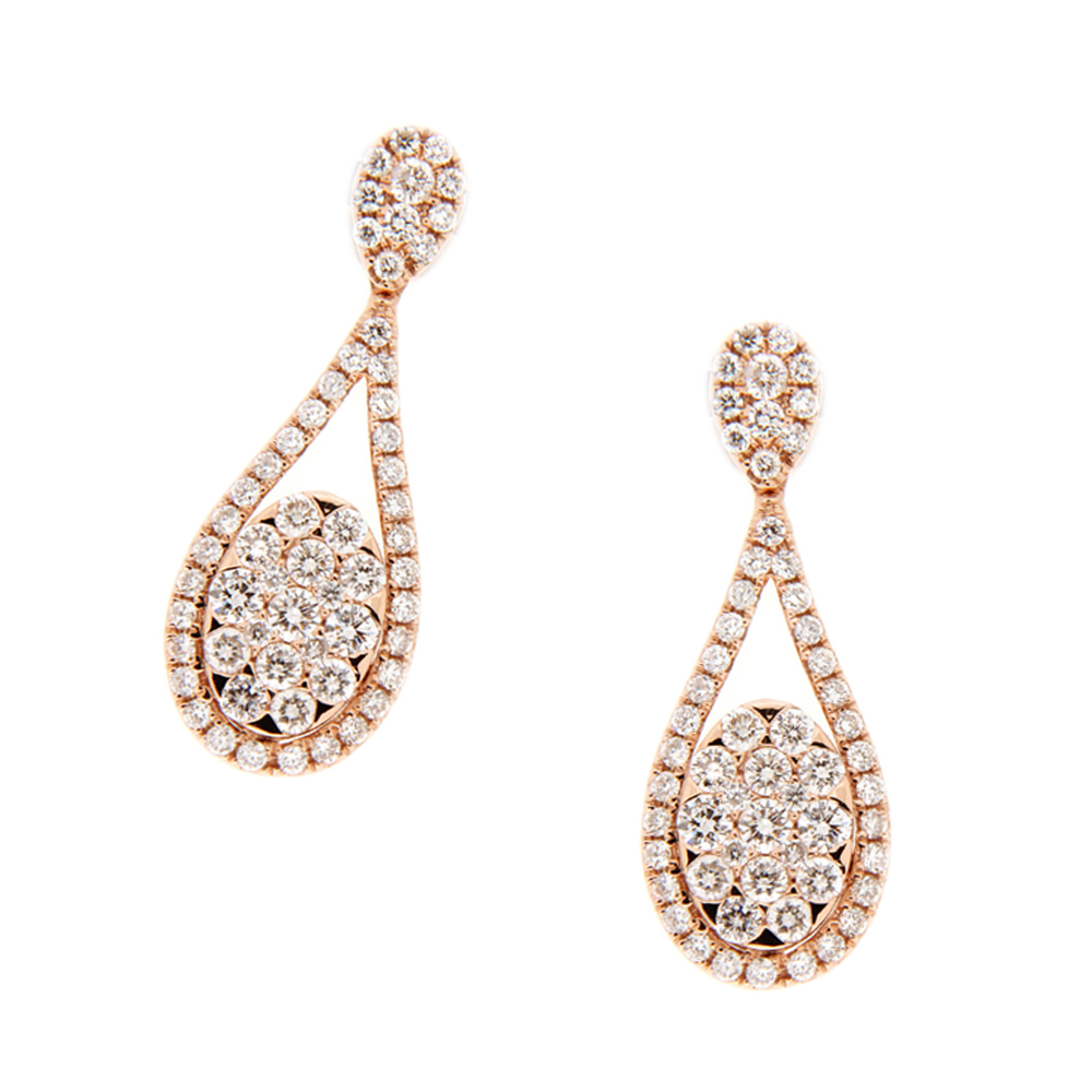 Oval Diamond Drop Earrings