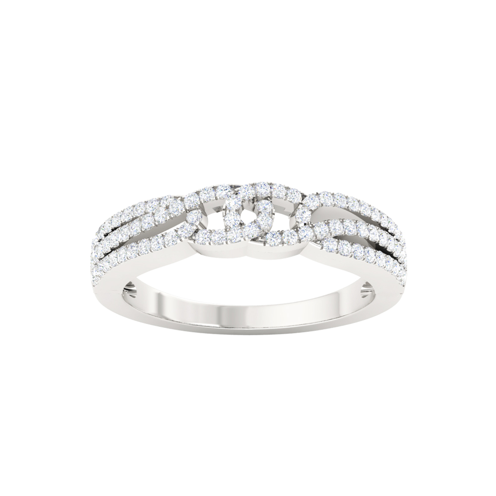 Infinity Triple Line Diamond Engagement Ring