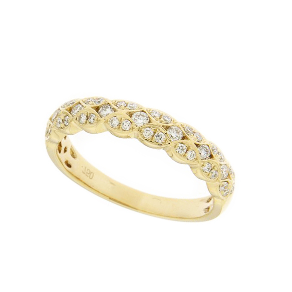 Gold Diamond Mosaic Ring
