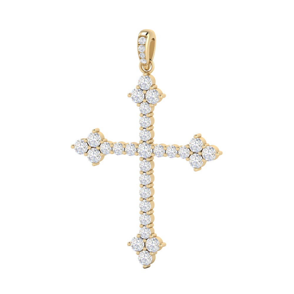 Unique Diamond and Gold Cross Pendant