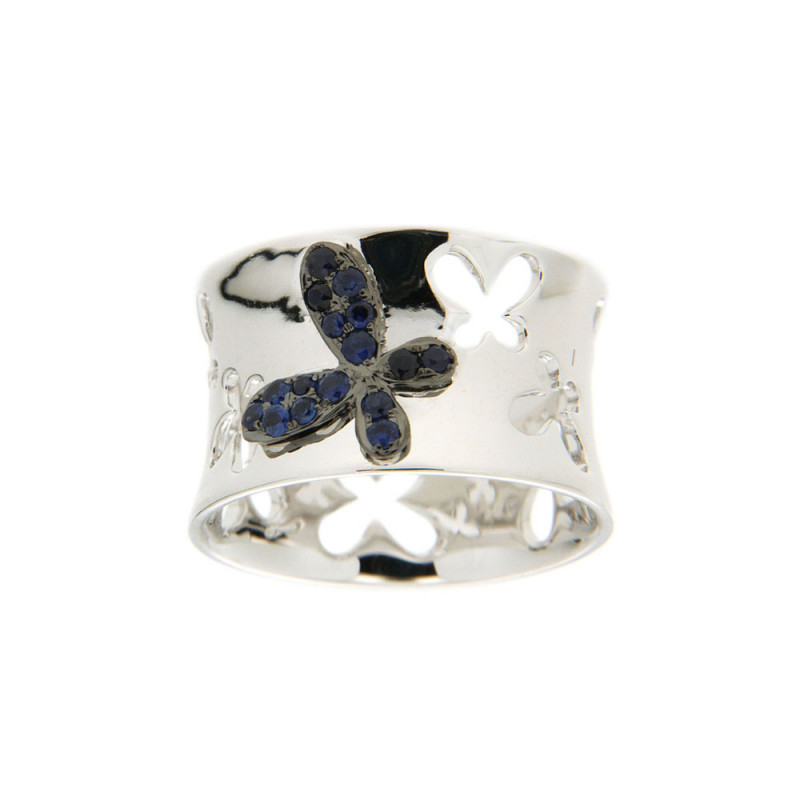 Blue Sapphire Butterfly Ring