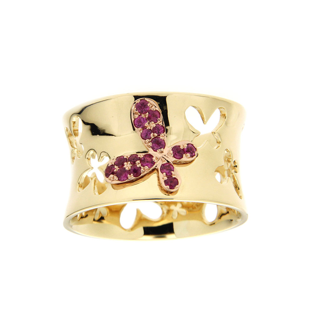 Red Ruby Butterfly Ring