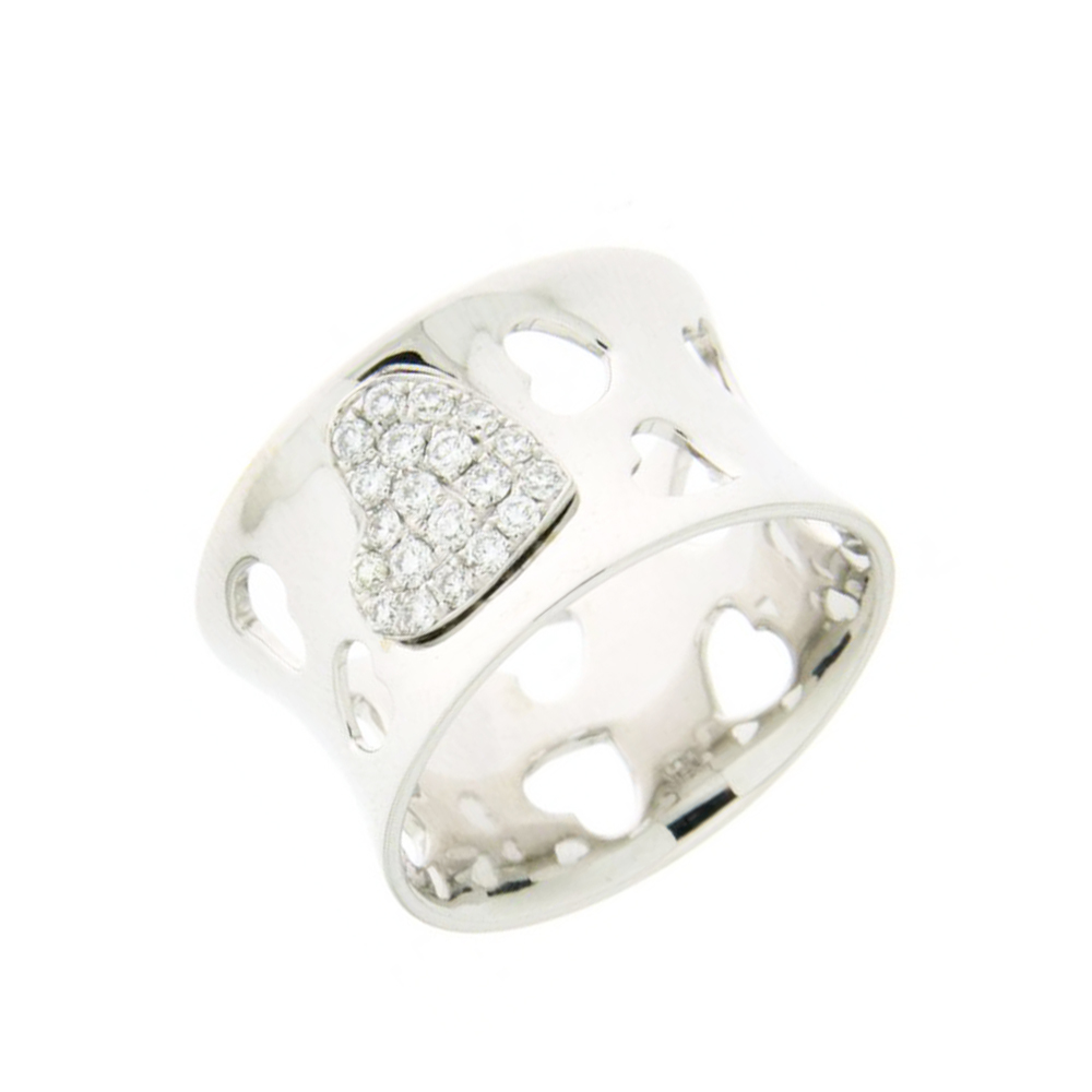 White Diamond Heart Ring