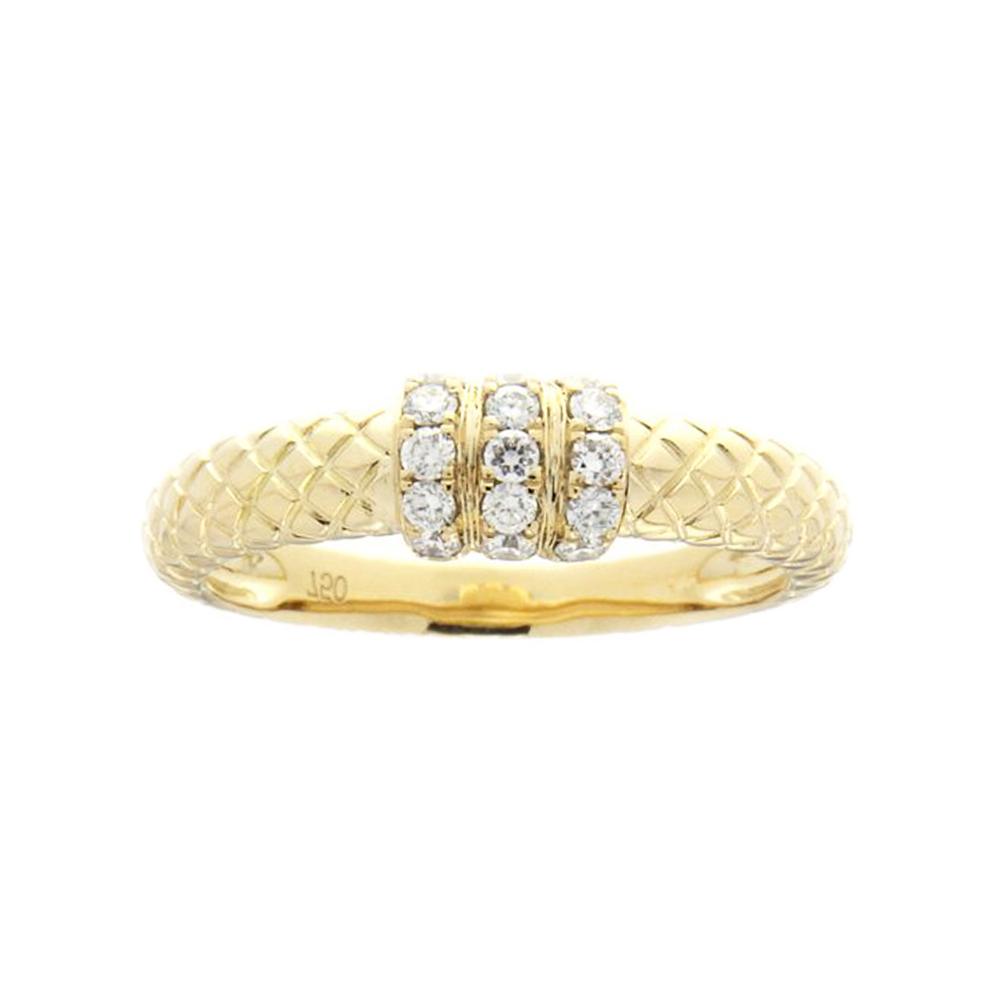 Three Band Diamond And Gold Ring