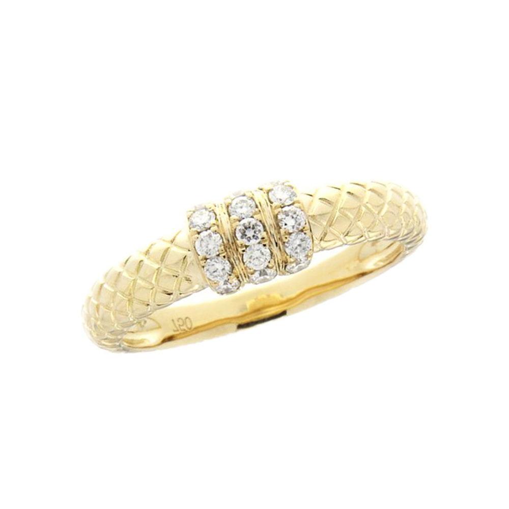 Three Band Diamond And Gold Ring