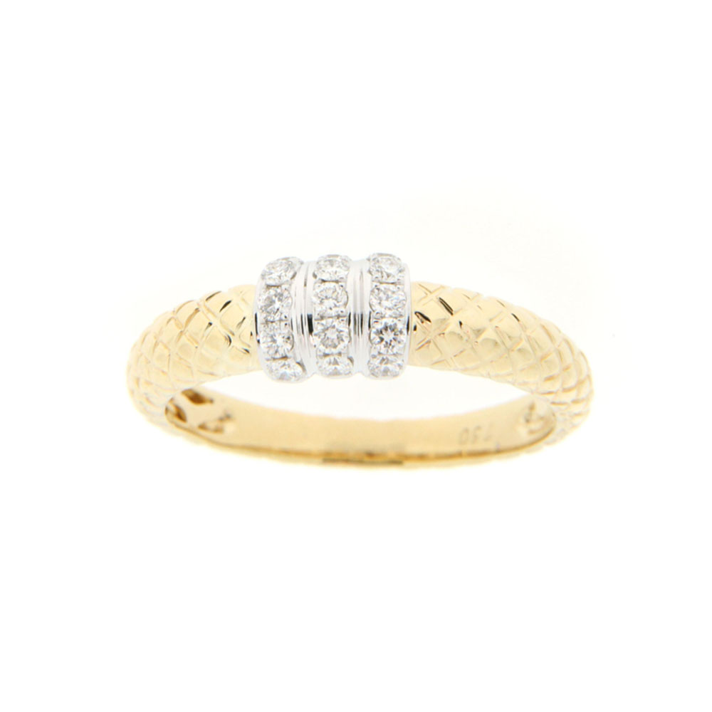 Three Band Diamond And Gold Ring