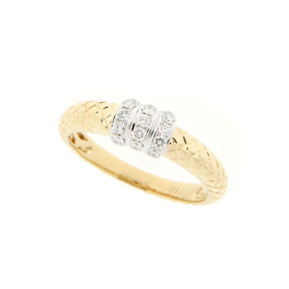 Three Band Diamond And Gold Ring