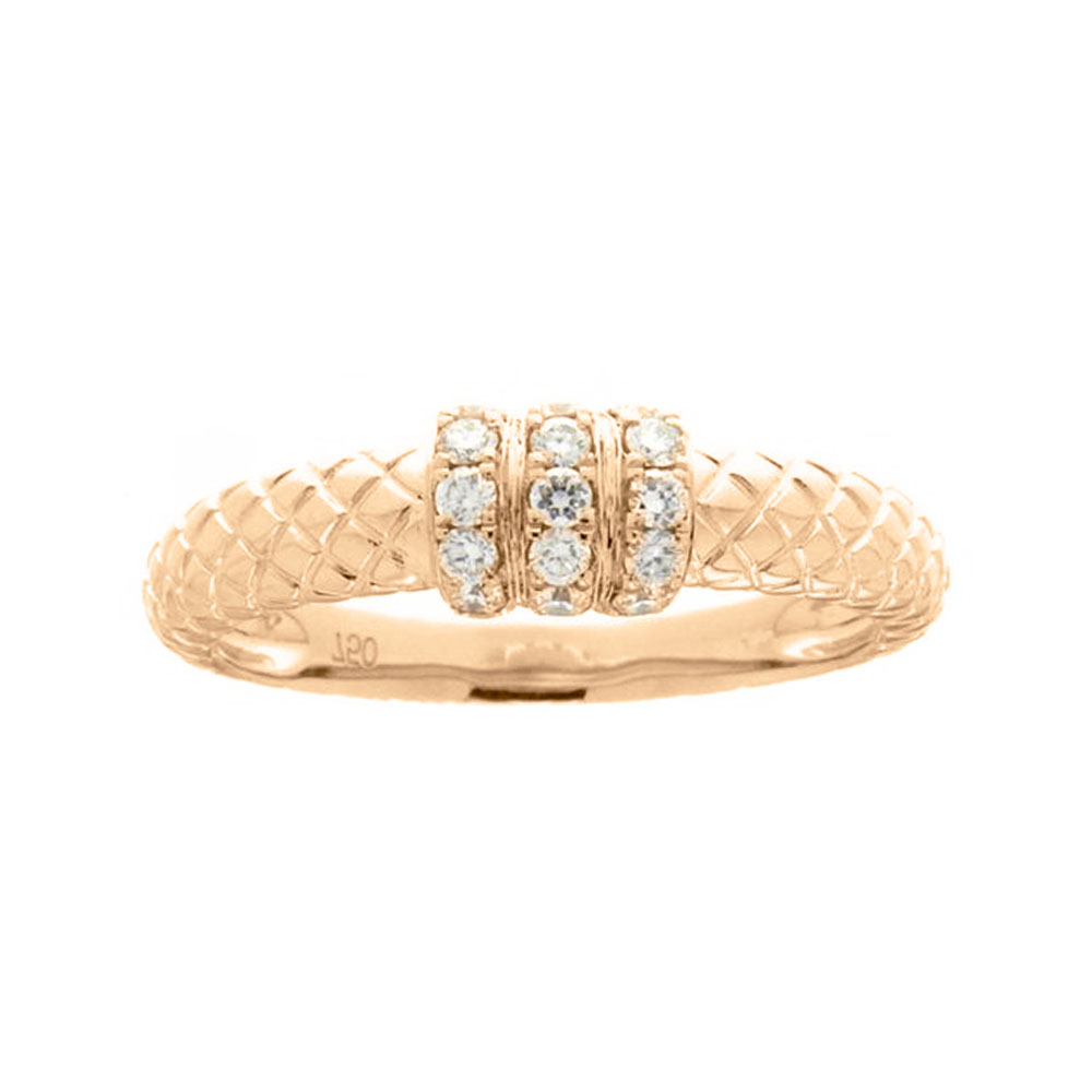 Three Band Diamond And Gold Ring