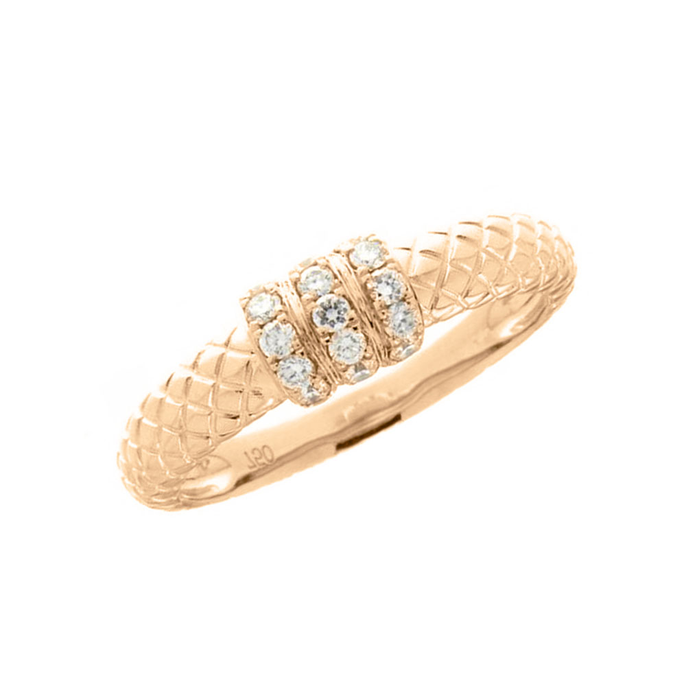 Three Band Diamond And Gold Ring