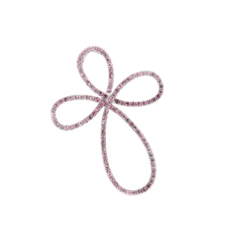 Contemporary Cross Pink Sapphire Pendant