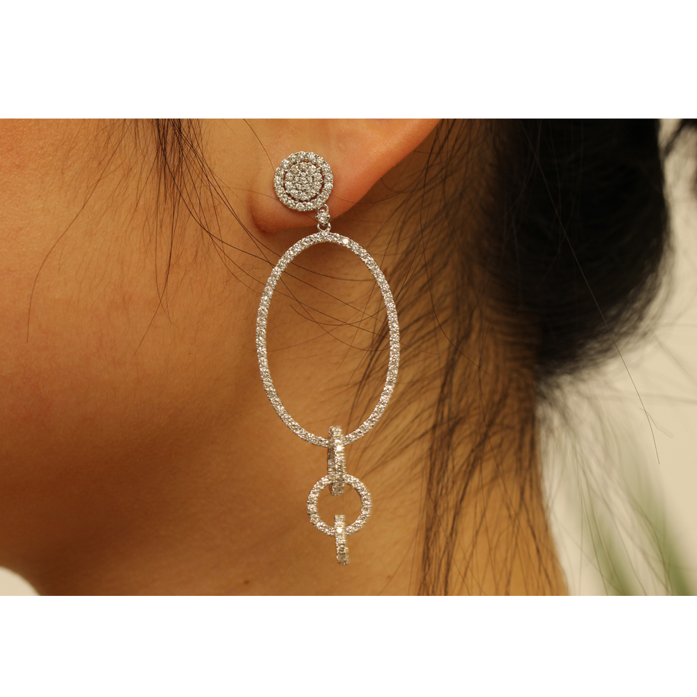 White Diamond Multi Orbit  Earrings