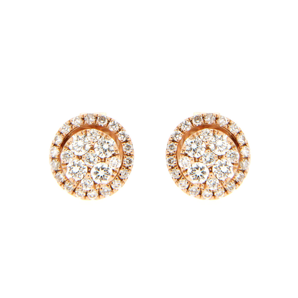 White Diamond Studs With Enhancer in Rose Gold