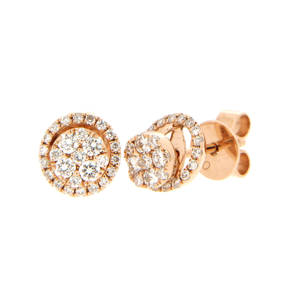 White Diamond Studs With Enhancer in Rose Gold