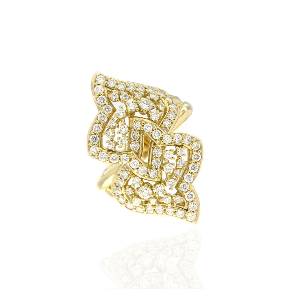 Tulips In Love White Gold Diamond Ring