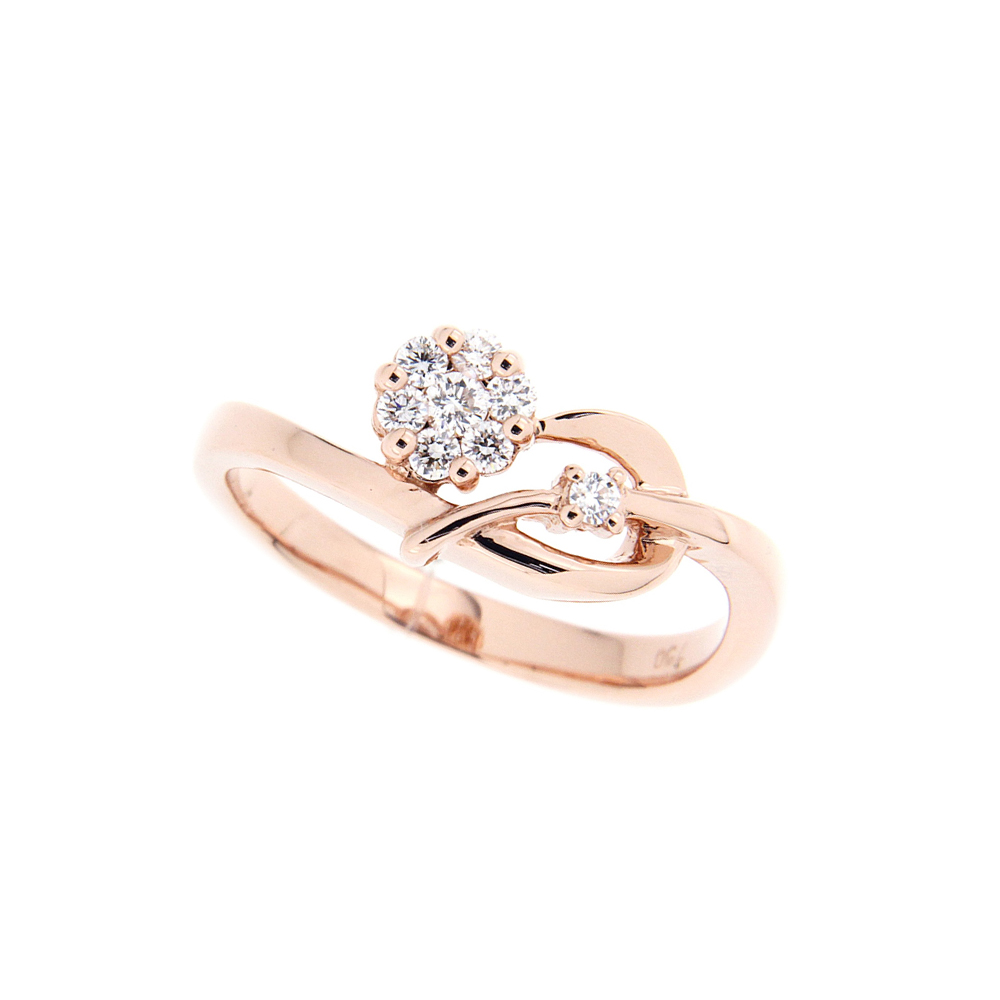 Flower And Bud Diamond Engagement Ring