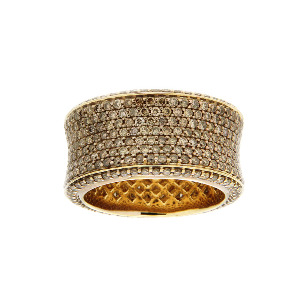 Radiant Brown Diamond And Gold Ring