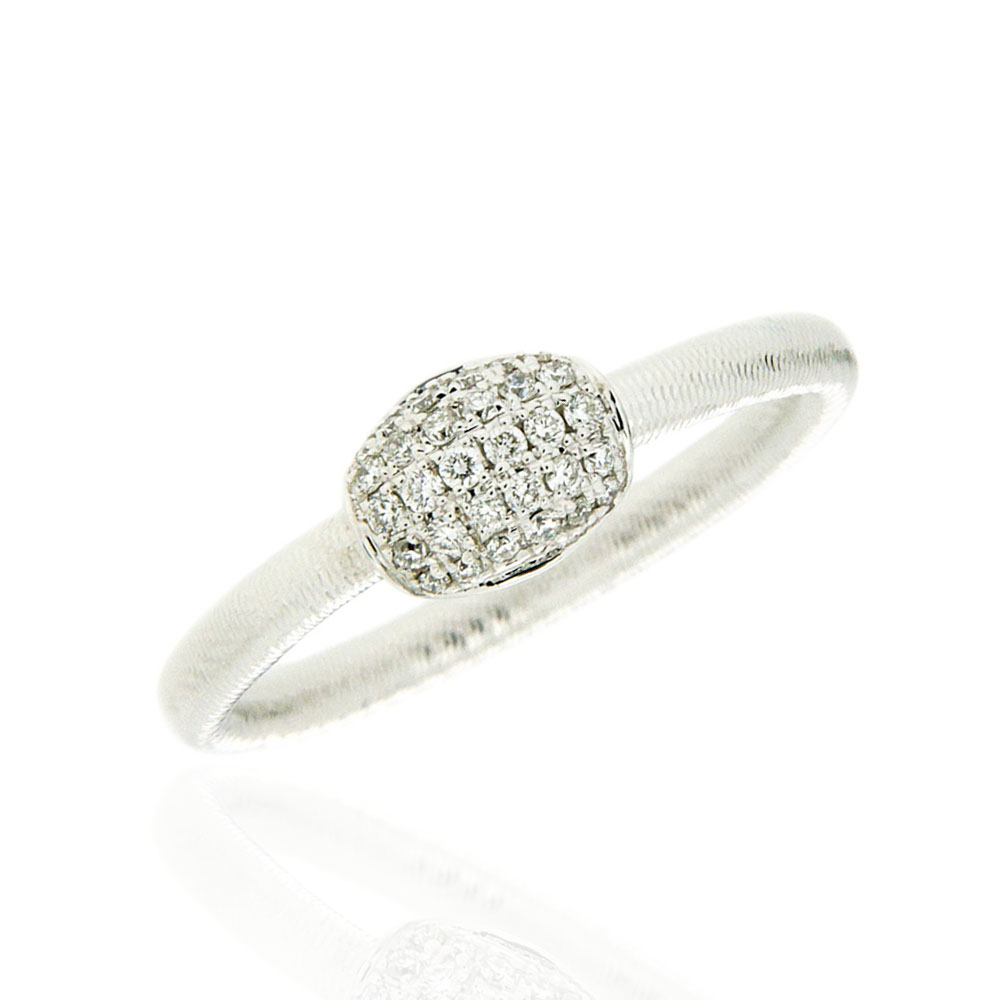 Parallel Line Diamond Oval Ring