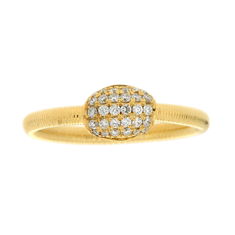 Parallel Line Diamond Oval Ring