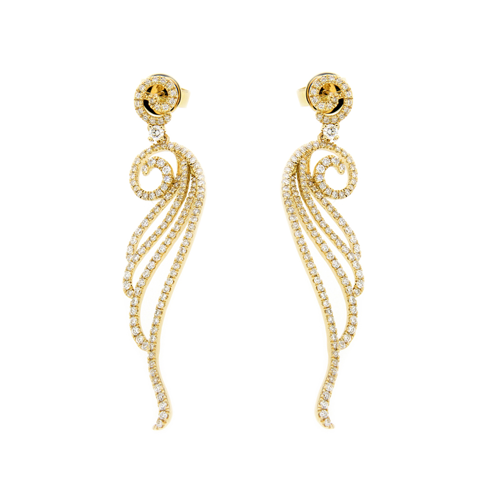 Floral Waves Diamond Earrings