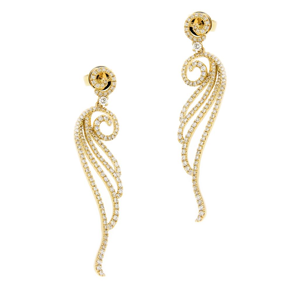 Floral Waves Diamond Earrings