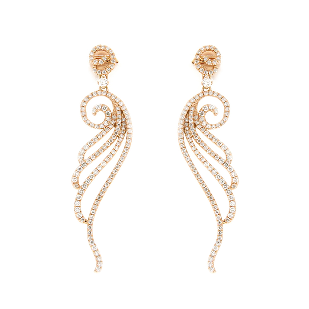 Floral Waves Diamond Earrings