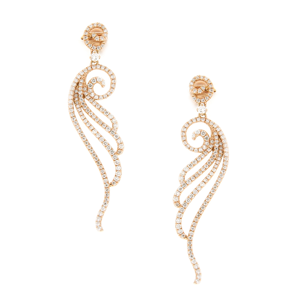 Floral Waves Diamond Earrings