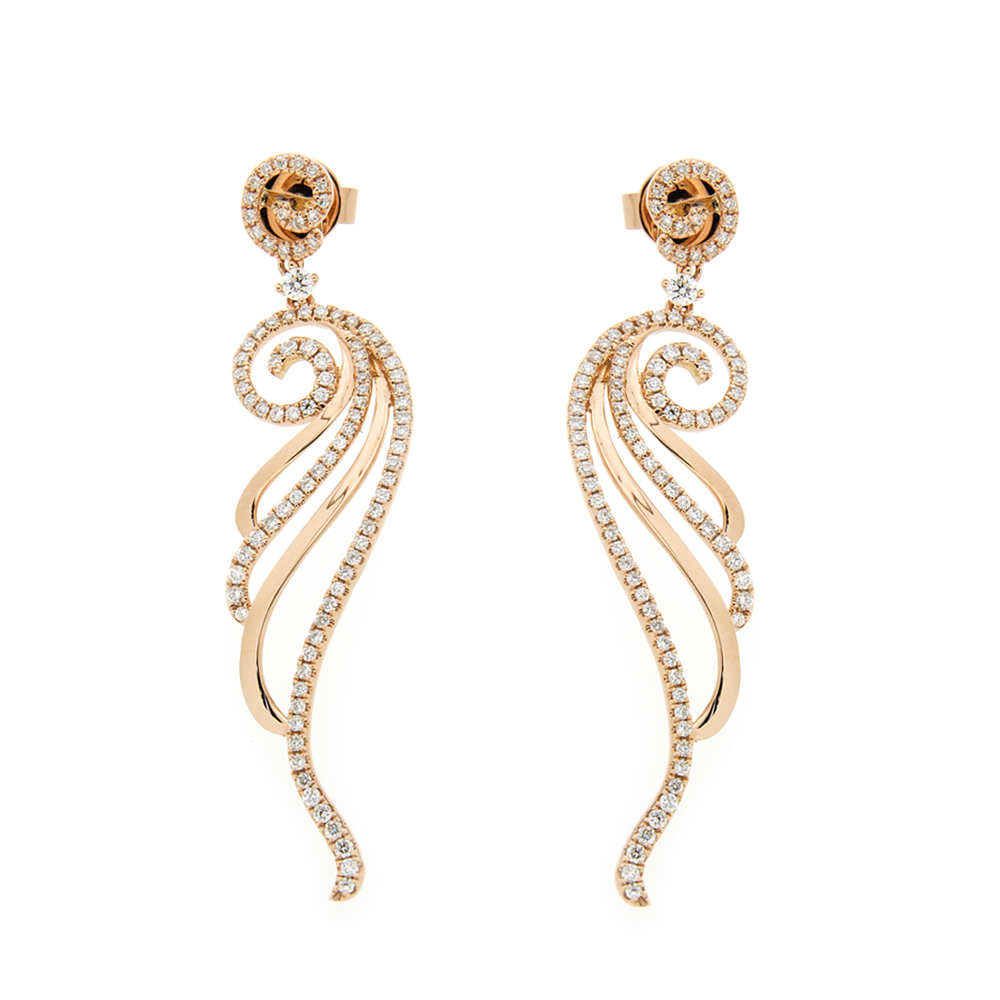 Floral Waves Diamond Earrings