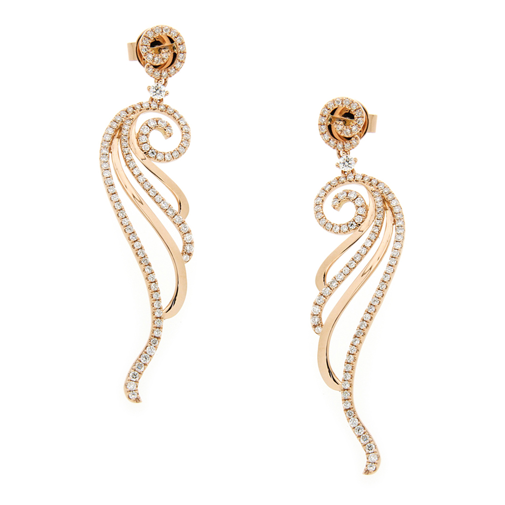 Floral Waves Diamond Earrings
