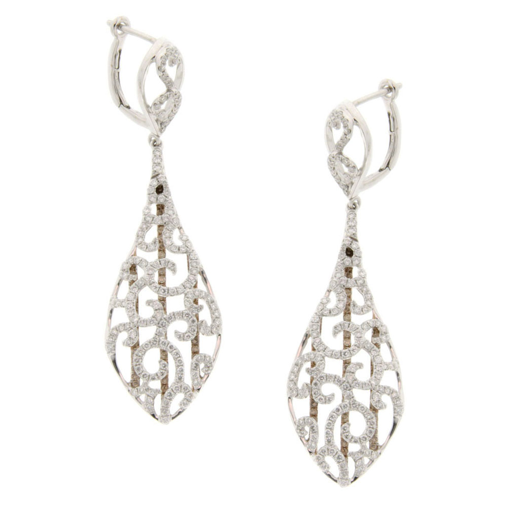 Intricate Diamond Drop Earrings