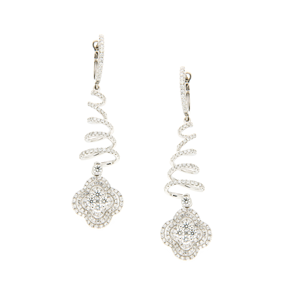 Floral Halo Diamond Earrings