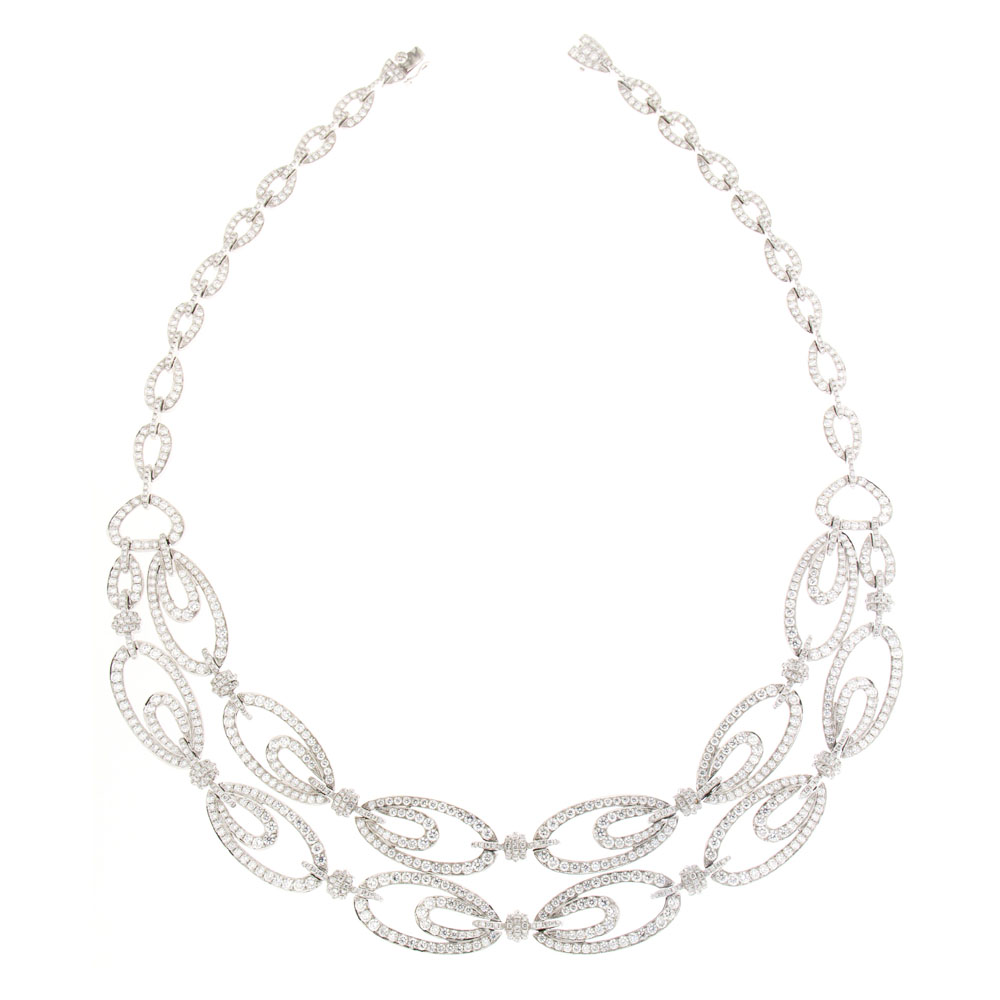 Delicate Oval Link Diamond Necklace