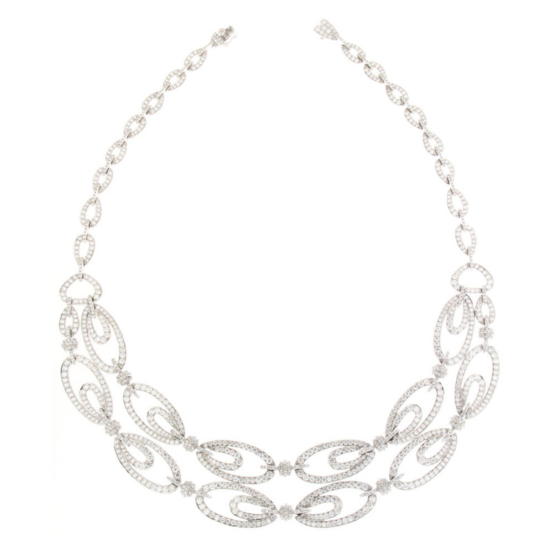 Delicate Oval Link Diamond Necklace