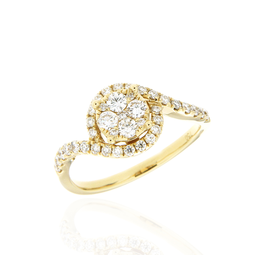 Yellow Gold Round Diamond Ring