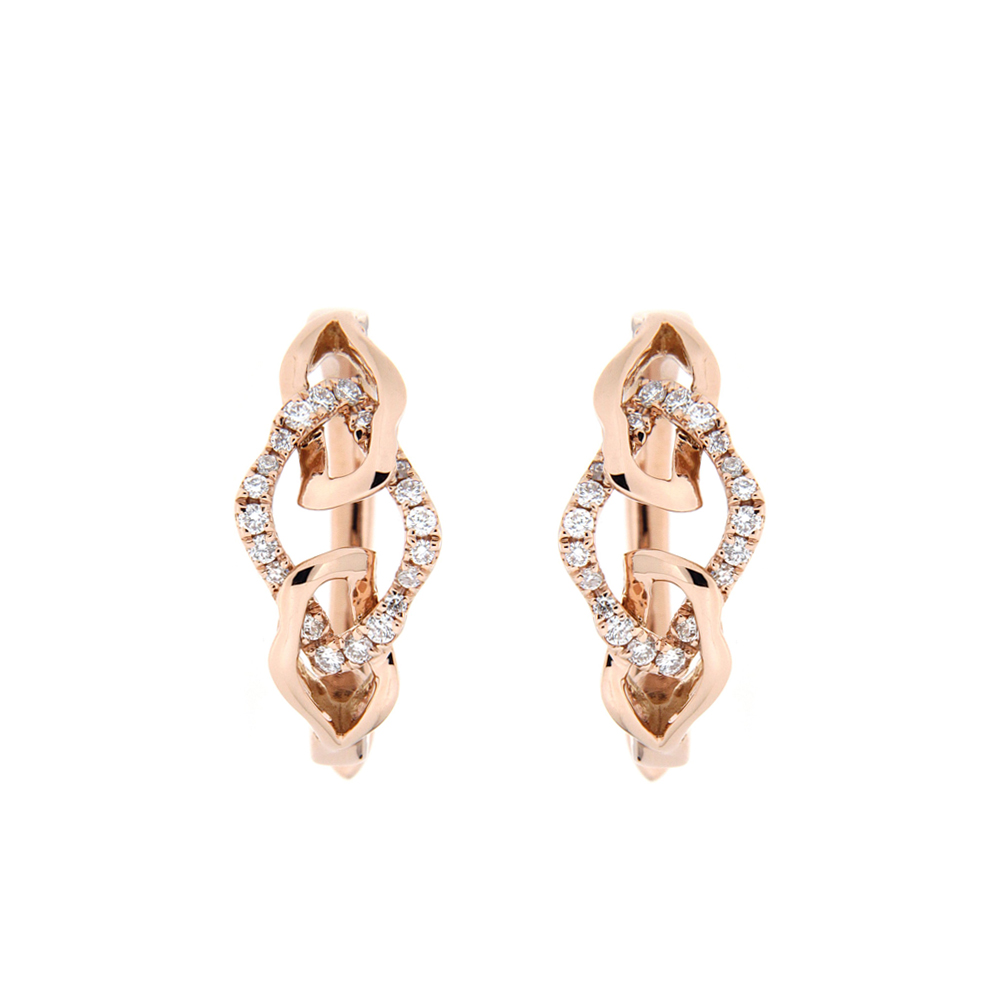 Interlocking Diamond Earring in Rose Gold