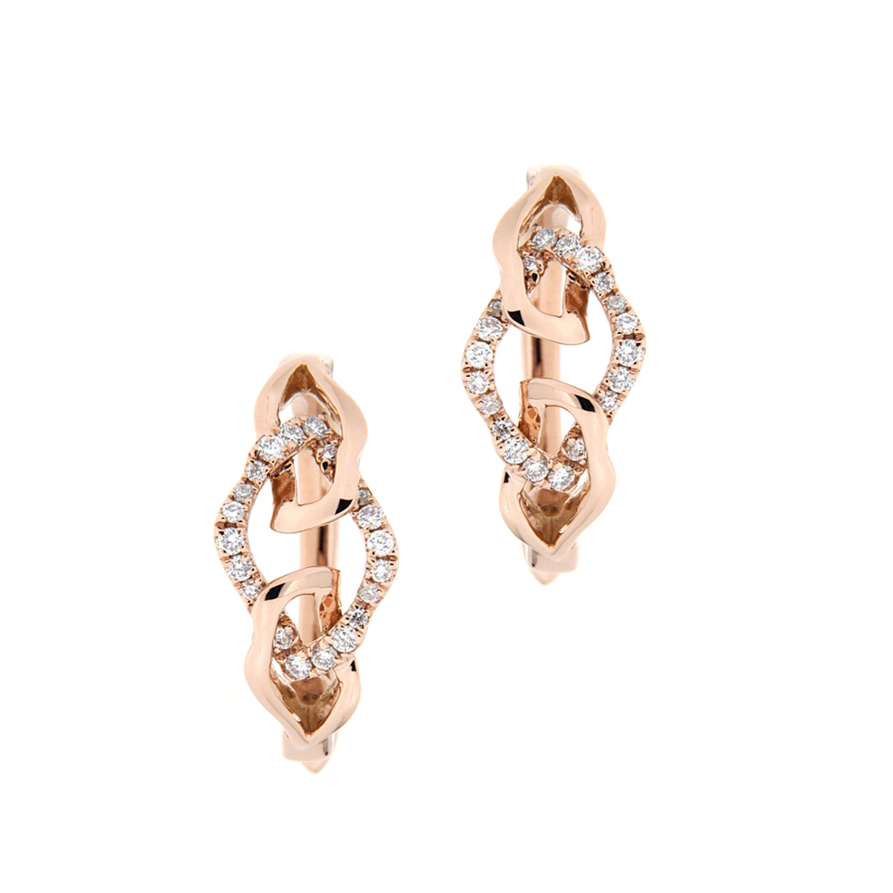 Interlocking Diamond Earring in Rose Gold