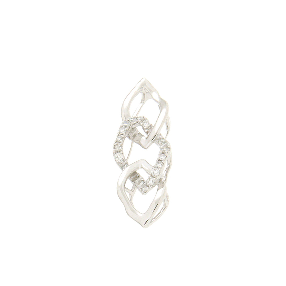 Interlinked Diamond Pendant in White Gold