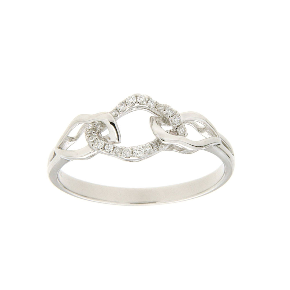 Interlocking Diamond Ring in White Gold