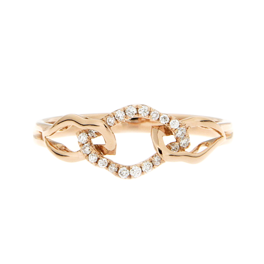Interlocking Diamond Ring in Rose Gold