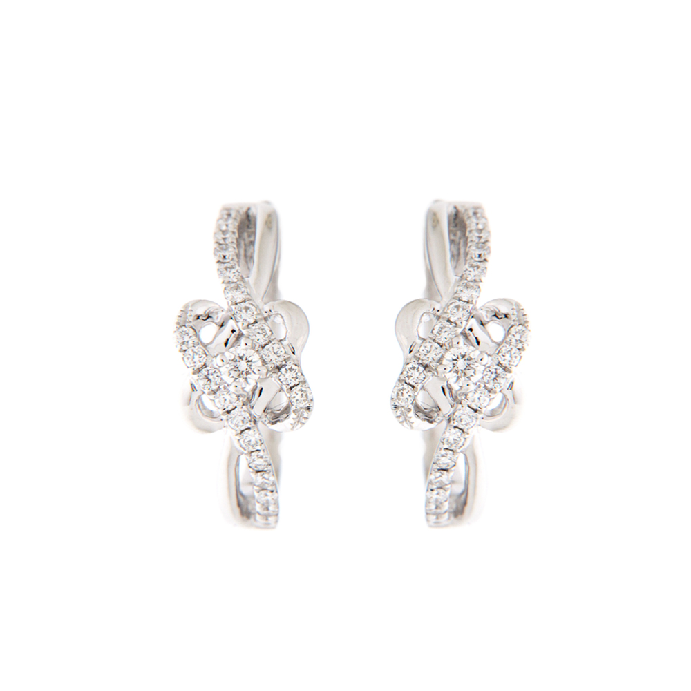 Interlocking Diamond Earring In 18K Gold