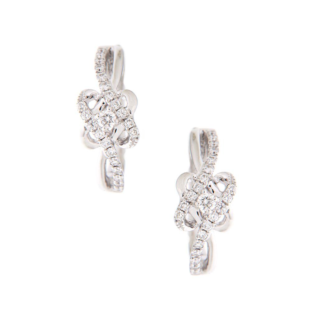Interlocking Diamond Earring In 18K Gold