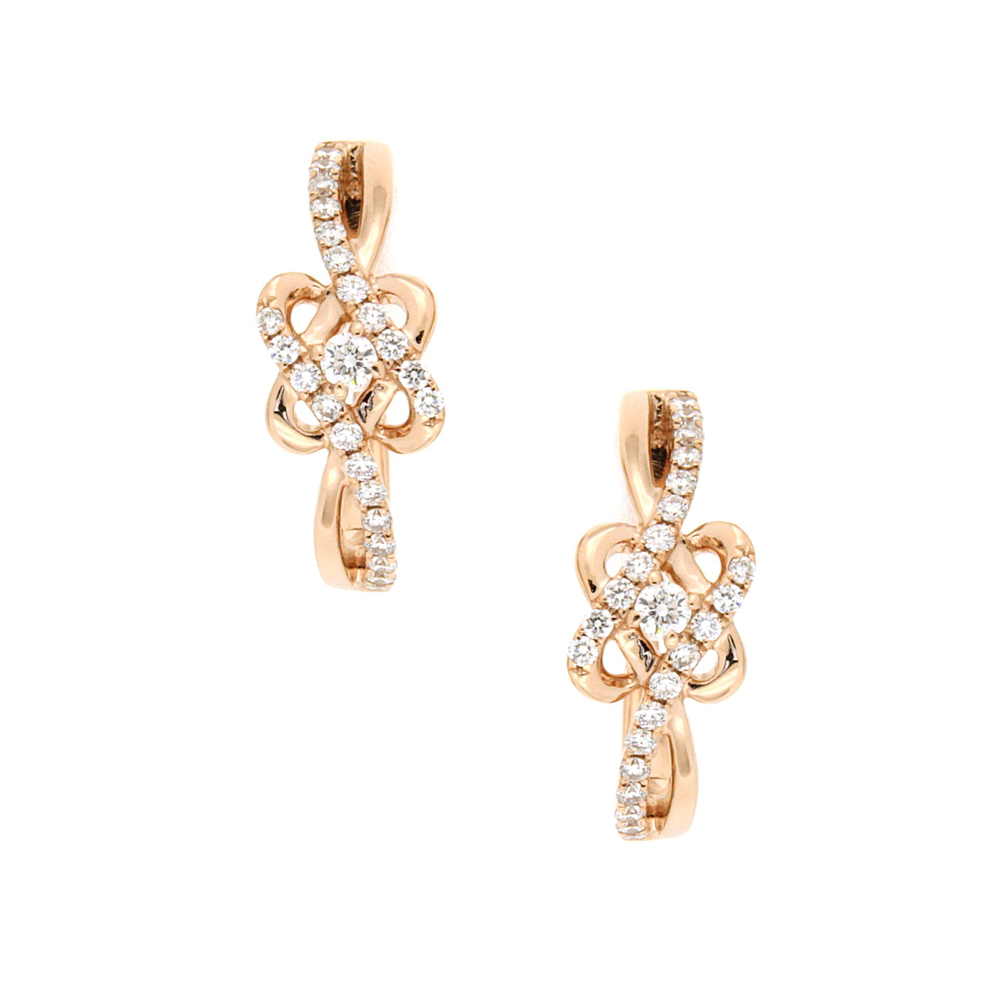 Interlocking Diamond Earring In 18K Gold